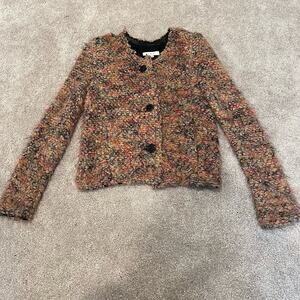 Iro Women's Jacket Blazer Loose Knit Wool Shaggy‎ Multicolor Size 36